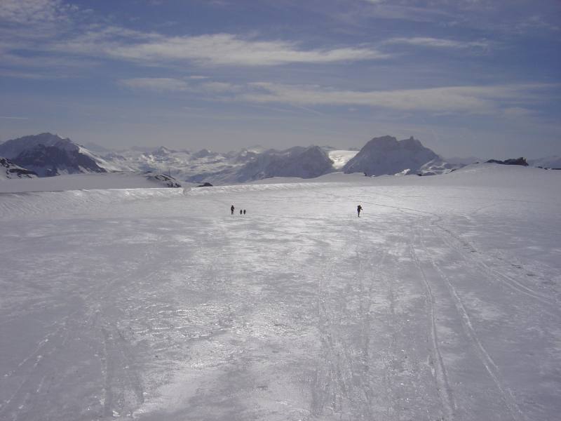 Glacier de Roche Ferran : Vue vers l'est du Glacier de Roche Ferran depuis la pointe du dard