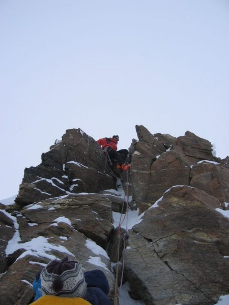 #6 Arête de la Dufourspitze : Le passage en III juste sous le sommet Arête de la Dufourspitze : Le passage en III juste sous le sommet