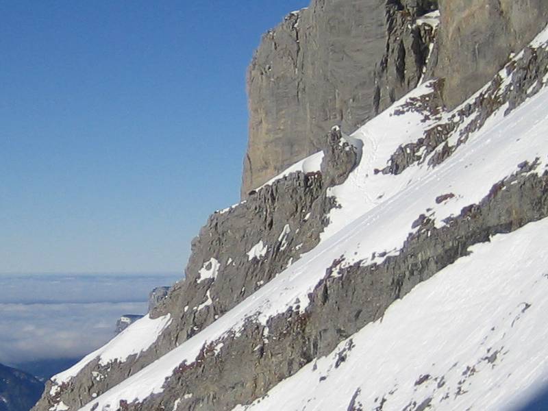 #1 Entre couloir chauchefoin : On voit des traces de pas a la monté pour rejoindre le couloir Entre couloir chauchefoin : On voit des traces de pas a la monté pour rejoindre le couloir