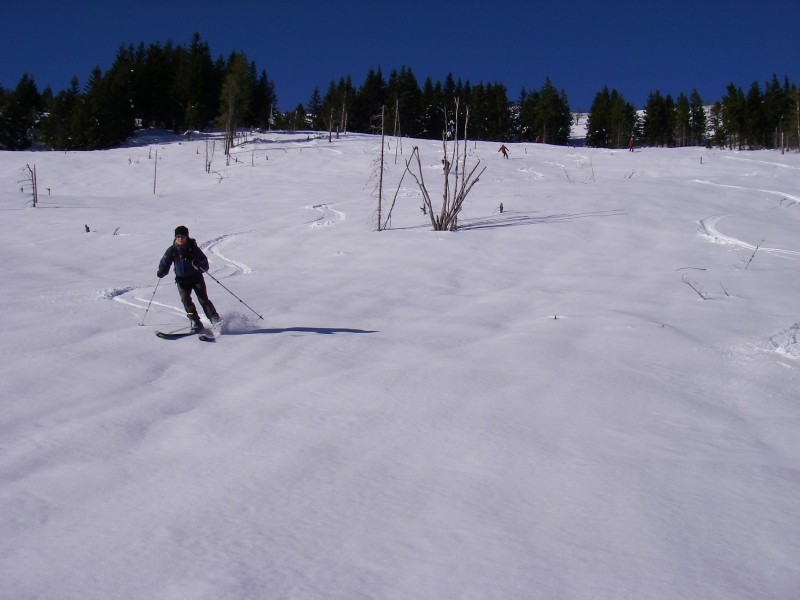 2ème descente, la meilleure : Bon ski sur la neige transformée.