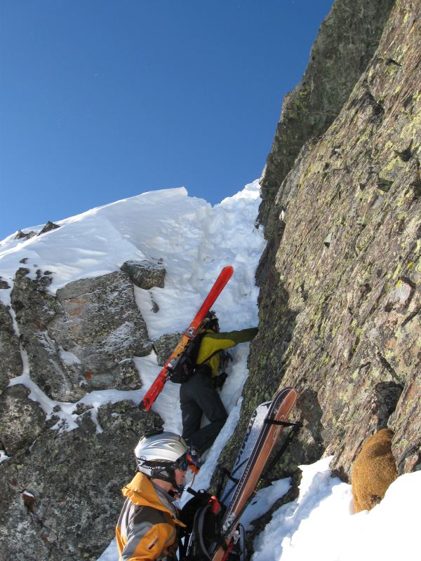 Bric Bouchet : A la descente, remontée dans le petit couloir....