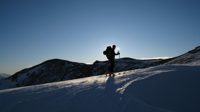 #9 Remontée aux Grands Clots : Jerome au soleil couchant Remontée aux Grands Clots : Jerome au soleil couchant