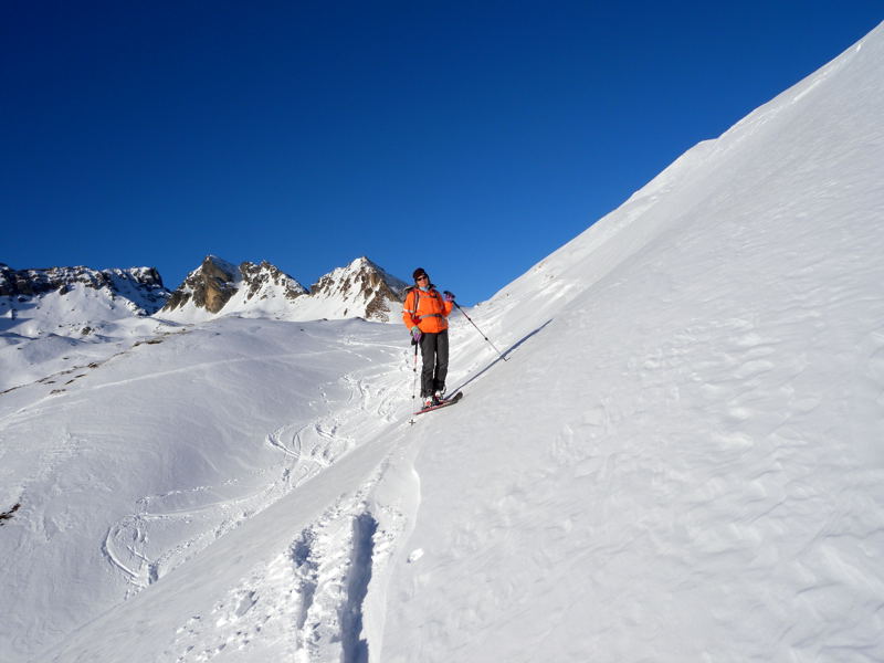 Dans une super neige ! : Dans la combe au-dessous du col du Mont-Rosset