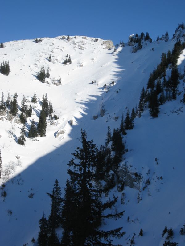 La combe ouest : skiée 2 fois aujourd'hui, c'était vraiment la meilleure neige du coin !