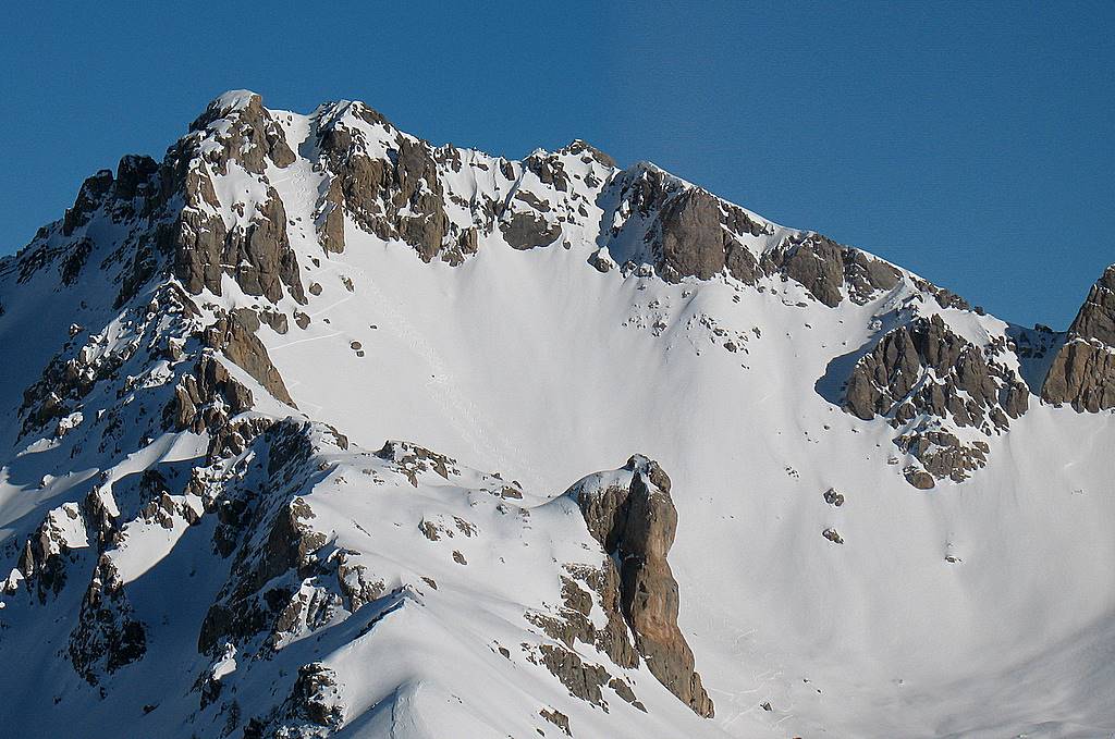 #15 Le couloir Sud... : ...vu de la Crête de la Platte Le couloir Sud... : ...vu de la Crête de la Platte