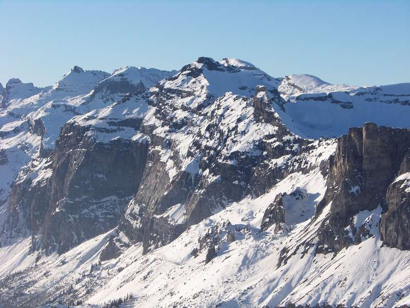 #2 Dérochoir : On devine la montée plein sud et descente sous l Dérochoir : On devine la montée plein sud et descente sous l'Enclume. Il manque de neige en haut.