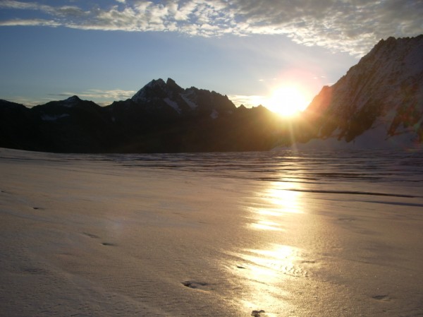 Lever de soleil : Lever de soleil sur le glacier Blanc