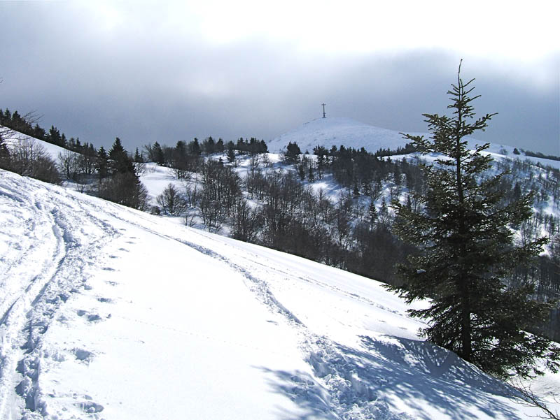 #1 Mindino : Du collet 1480m, le but Mindino apparait avec la crête qui nous y amènera. Mindino : Du collet 1480m, le but Mindino apparait avec la crête qui nous y amènera.