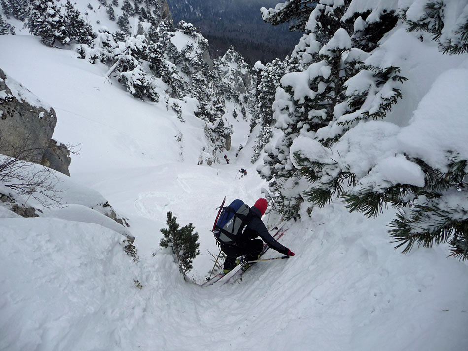 #8 Couloir rectiligne : Pïerre en dry "teigneux" dans l Couloir rectiligne : Pïerre en dry "teigneux" dans l'étroiture supérieure du couloir.