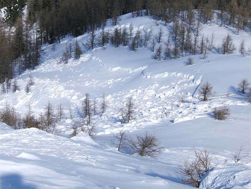 #6 Juisse Piagu : Beaucoup de reste de départ de plaques énormes 1m d Juisse Piagu : Beaucoup de reste de départ de plaques énormes 1m d'épaisseur dans des pentes débonnaires vers le vallon de l'Adoussé.