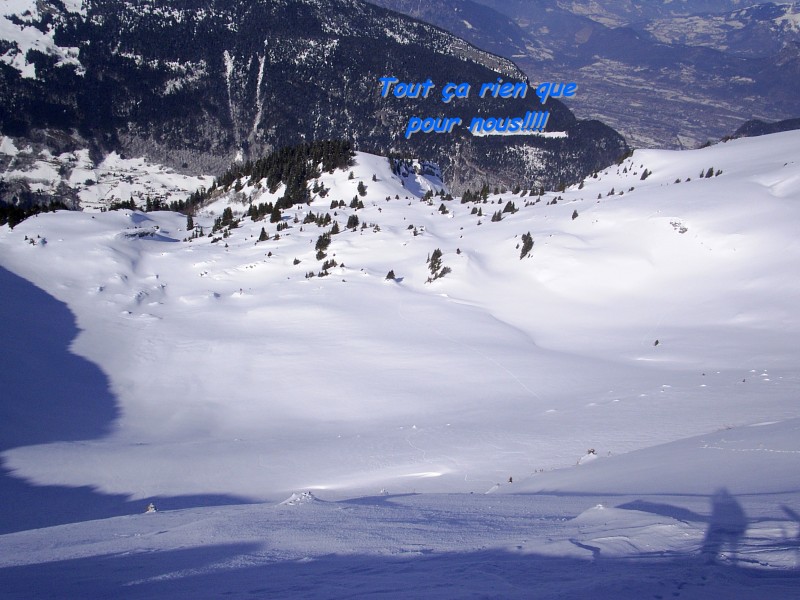 #5 Départ vers le couloir Brion : Départ du sommet de la Pointe du Chateau vers le couloir Brion, pas une trace!!! Départ vers le couloir Brion : Départ du sommet de la Pointe du Chateau vers le couloir Brion, pas une trace!!!