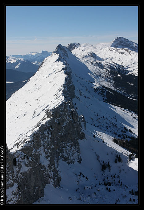 La vue vers le Sud : La vue vers le Sud depuis le sommet du couloir