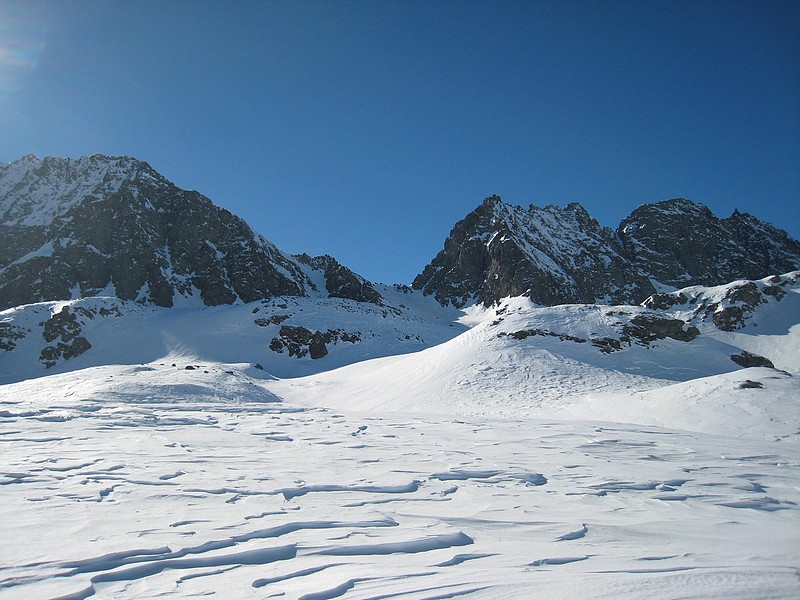 Col d'Arnès : repérage de "repli" au cas où. Effectivement, c'est par là qu'on remontera le lendemain.