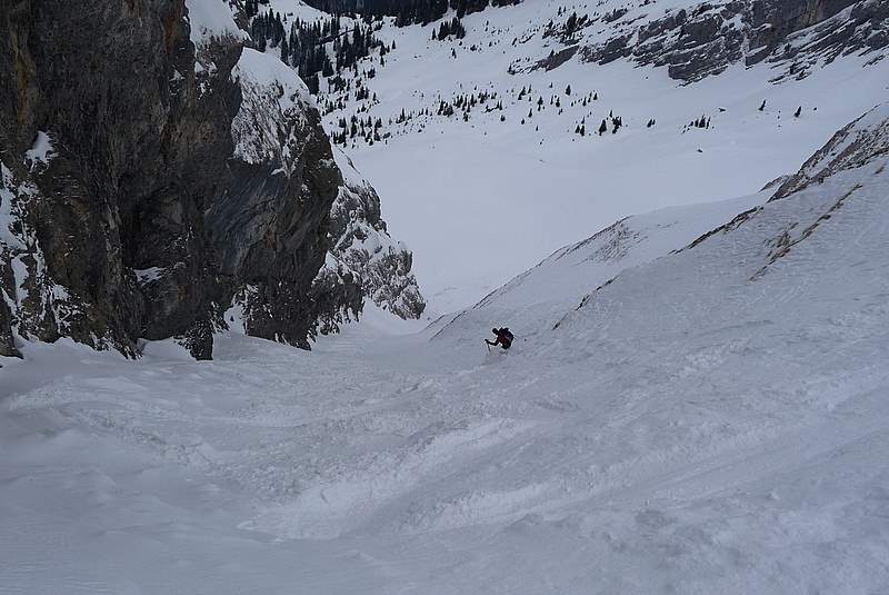 Couloir du Tchadar : Descente du Tchadar sur Tardevant