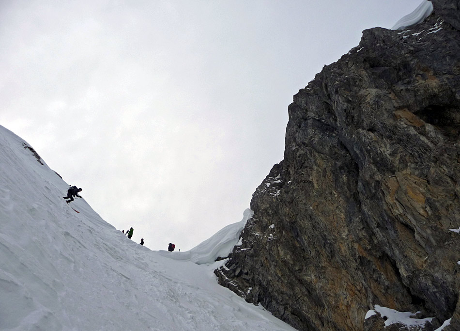 Couloir du Tchadar : Pïerre au départ du Tchadar.