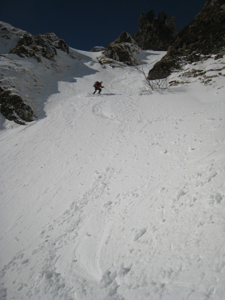 #5 Couloir du Chapial : Lionel dans un goulet Couloir du Chapial : Lionel dans un goulet