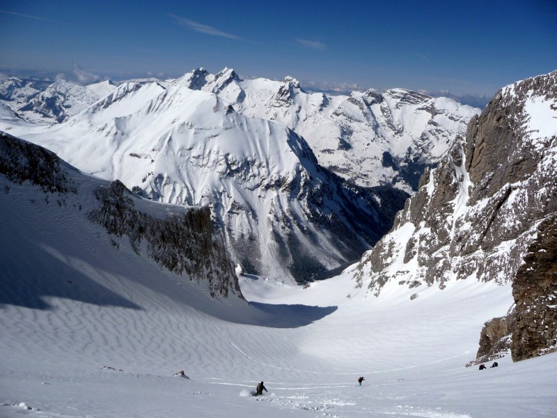 Pointes Longues : Descente face au Bargy