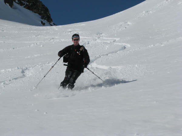 Haut du vallon : Le haut du vallon Sangué est en poudre lourde mais très bon quand même à skier en faisant bien travailler les cuisses