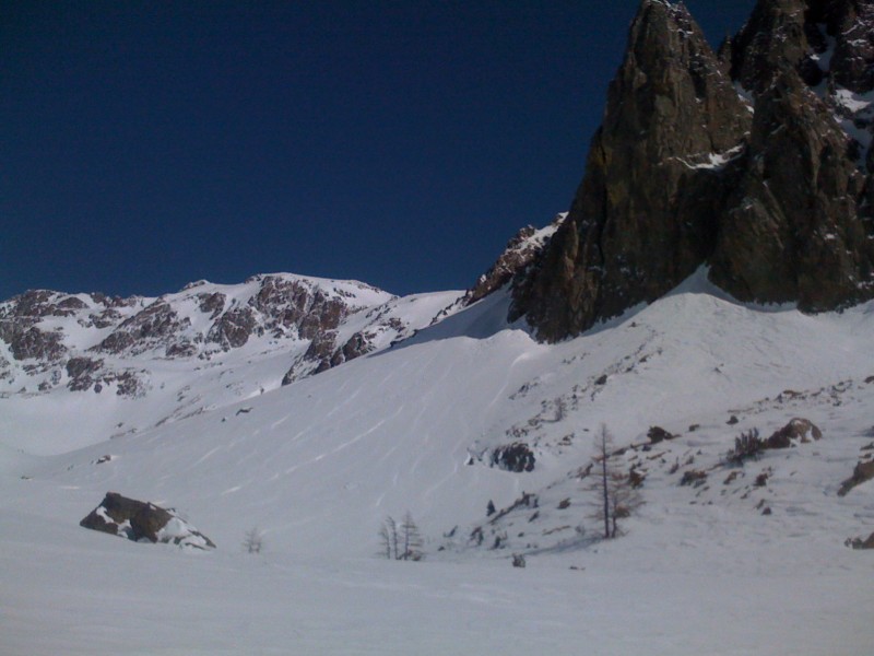 Paysage : Paysage mercantourien, on va quitter la combe guilié pour monter à droite vers baissette