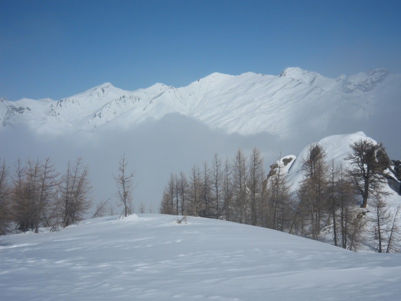 #5 Vers le Nord : Cime Sebolet au centre (grande pente blanche de 1000 m de déniv), on reconnaît aussi le Maniglia et le Faraut. Vers le Nord : Cime Sebolet au centre (grande pente blanche de 1000 m de déniv), on reconnaît aussi le Maniglia et le Faraut.