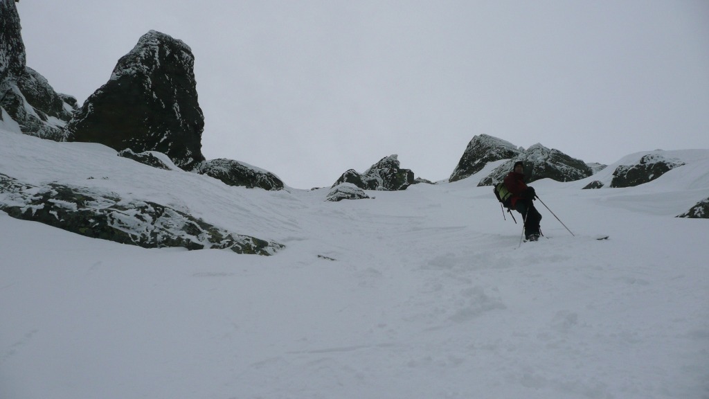 Face Nord grand colon : Appercu du haut de la face