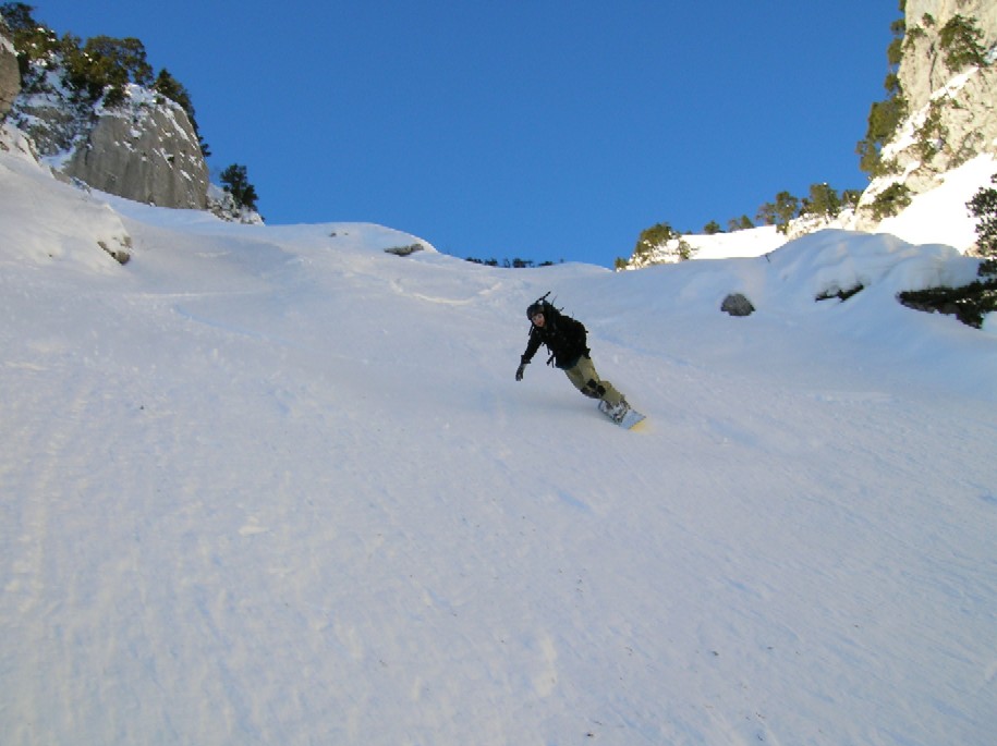 Un peu de snow pour changer : dans le bas de l'entonnoir, bonne neige (mauvais photographe !!)