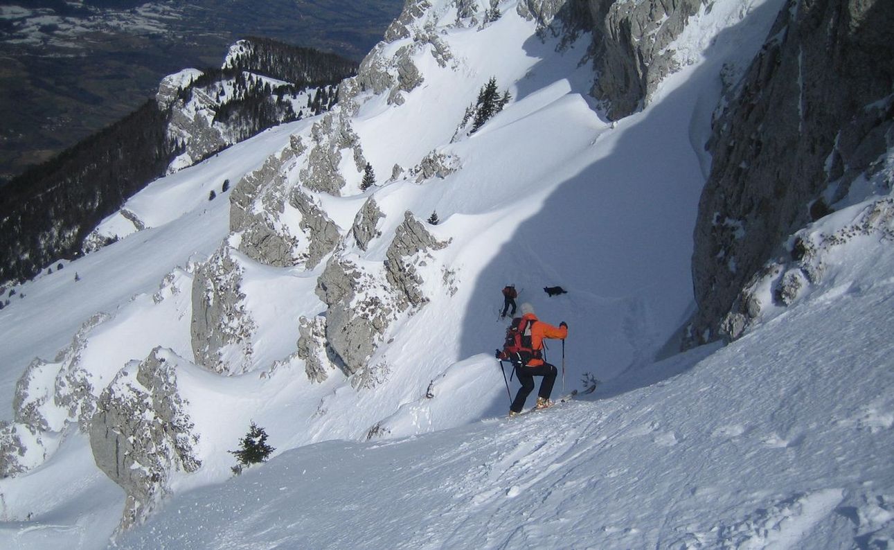 Couloir de Jusson : Ted t'attend déjà.