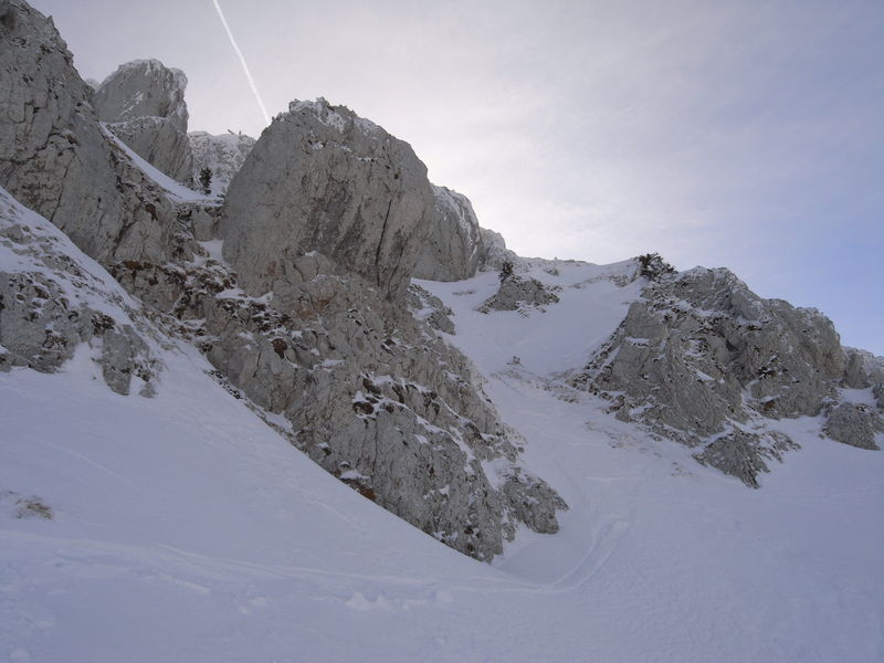 Couloir de Jusson : On voit la trace...