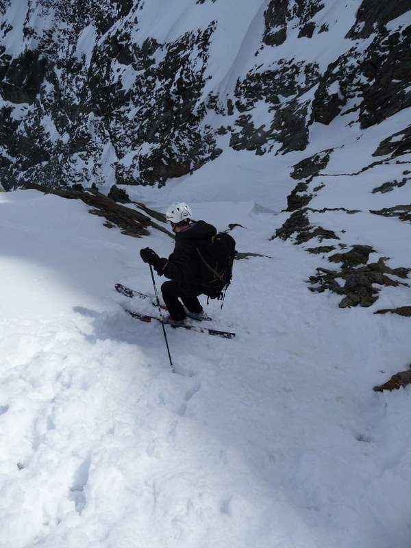 #12 Pte Inf. de Tricot : Le début de la descente à ski sous le verrou rocheux Pte Inf. de Tricot : Le début de la descente à ski sous le verrou rocheux