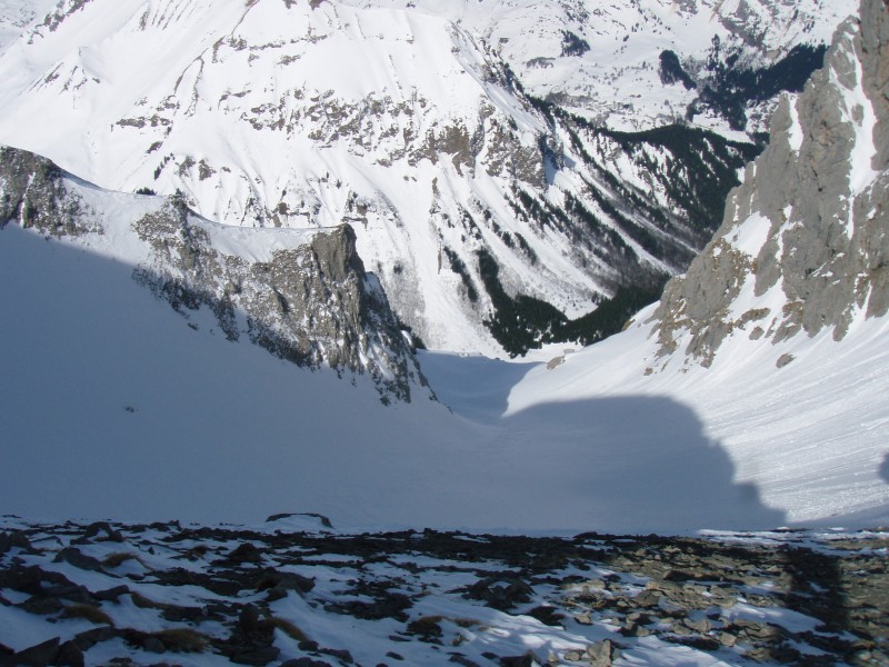 #2 combe W des pointes longues : La combe vue depuis le col combe W des pointes longues : La combe vue depuis le col