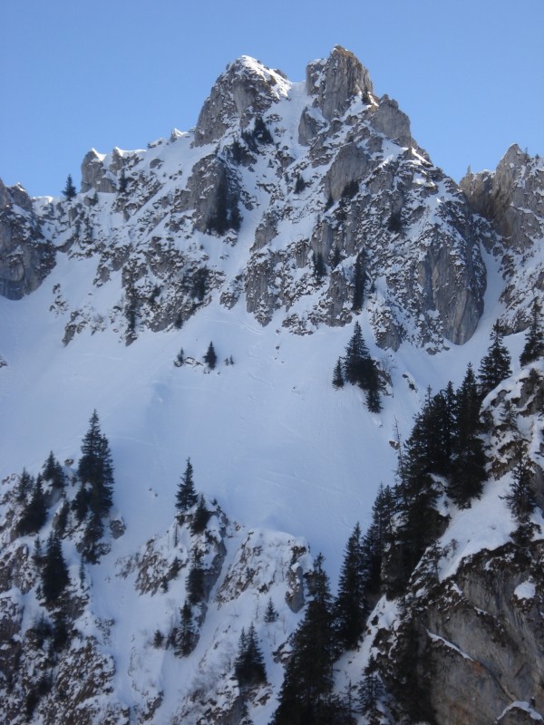 Rochers de Chauffe Floras : couloir NW de Chauffe Floras