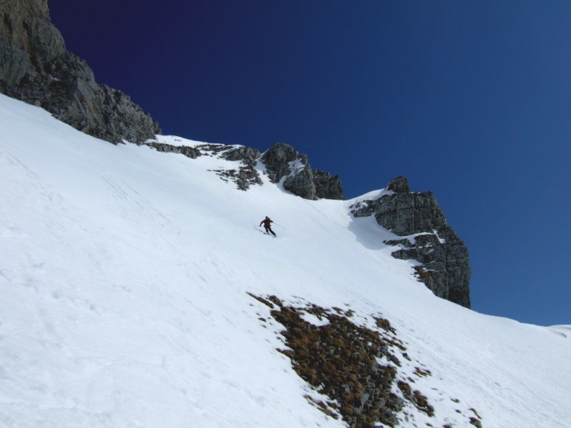 #5 couloir SO pointe Bella Cha : Début de la descente couloir SO pointe Bella Cha : Début de la descente