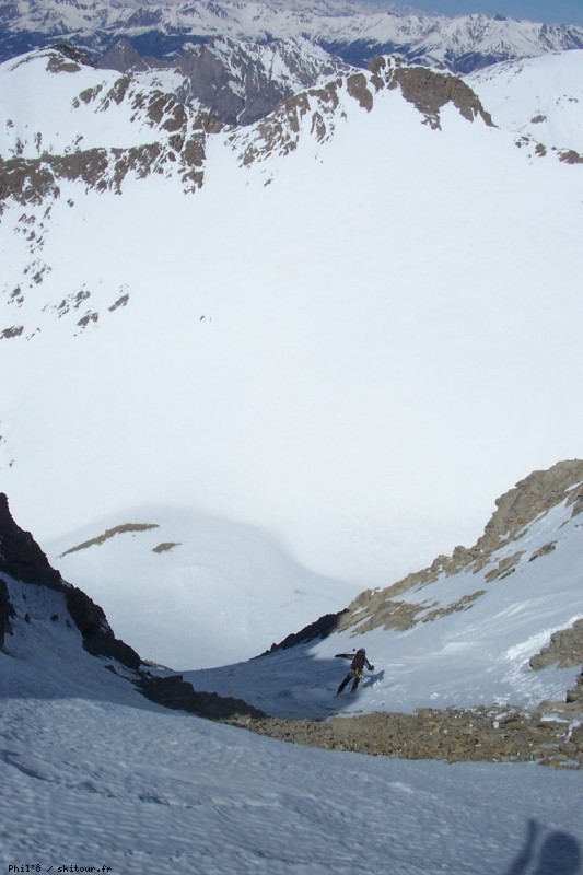 Couloir N : Phil06 s'envoi le couloir, alors que toune et moi montons au sommet