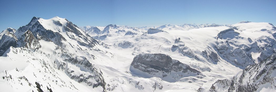 Grande Casse & co : La grande Casse et les glaciers de la Vanoise de la pointe du Vallonnet.