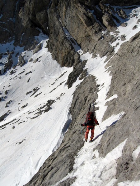 Descente du col du Cylindre : Encore un petit passage aérien