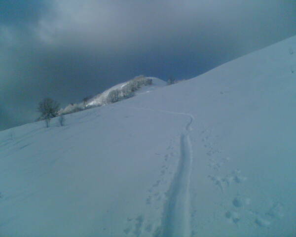 En arrivant au Mont Morbié : Y a de la neige ! et ça sent bon pour la descente !