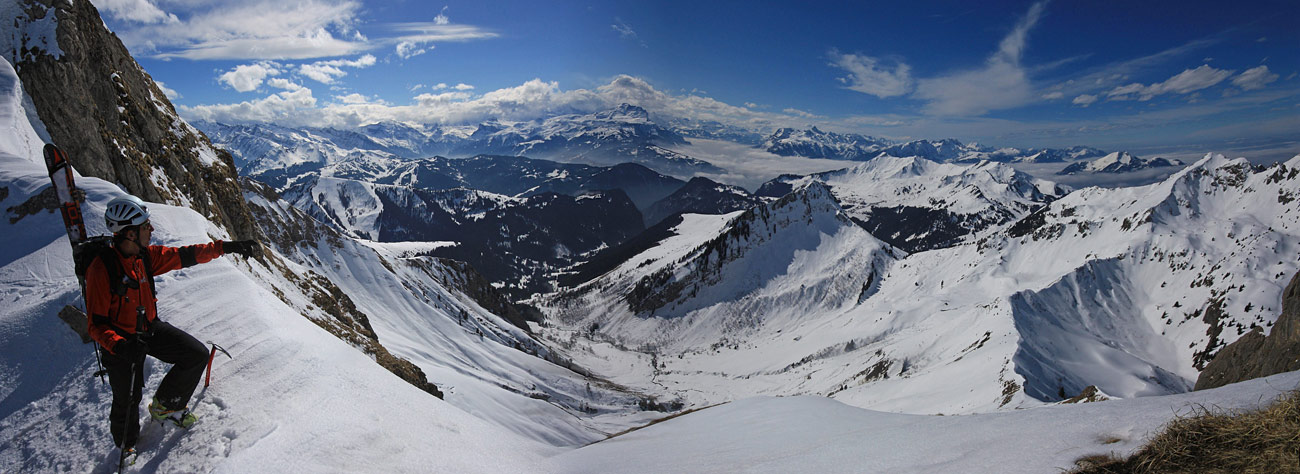 #5 Pte de Haute Béné : Panoramique du col W de la Pte de Haute Béné. Pte de Haute Béné : Panoramique du col W de la Pte de Haute Béné.