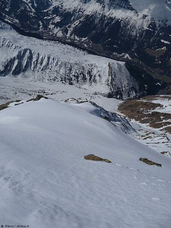 #3 Pte Inf. de Tricot : La face W et les chalets de Miage en bas Pte Inf. de Tricot : La face W et les chalets de Miage en bas