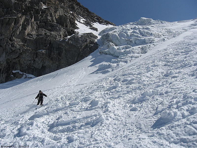 Descente sous les séracs