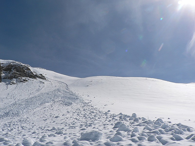 #3 Après la purge : Pour le col, on monte tout droit et on bifurque à droite avant le sommet de la combe Après la purge : Pour le col, on monte tout droit et on bifurque à droite avant le sommet de la combe