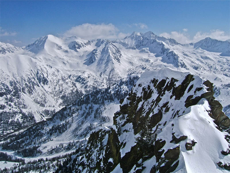 #10 Sistron Couloir N. : La cime de la Lombarde où nous devions aller et le Malinvern. Sistron Couloir N. : La cime de la Lombarde où nous devions aller et le Malinvern.
