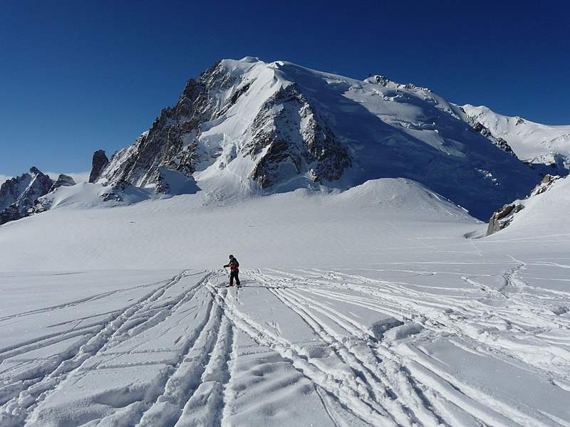 Mt Blanc du Tacul : Descente face au Tacul