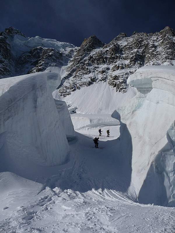 #1 Glacier des Rognons : Descente des Rognons sur le glacier d Glacier des Rognons : Descente des Rognons sur le glacier d'Argentière sous la Verte