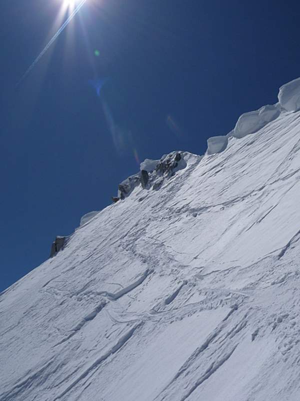 #4 Aig. d Aig. d'Argentière : Le départ du couloir Barbey