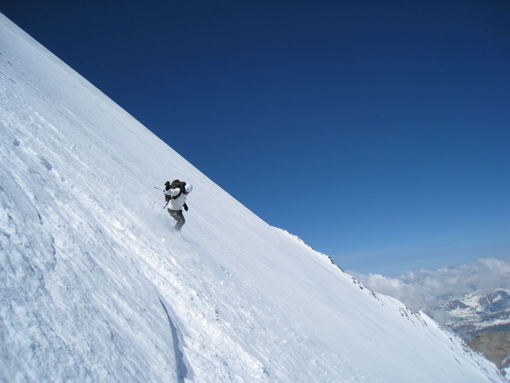 Grande Casse Face N Centrale : du grand ski, Steph se regale