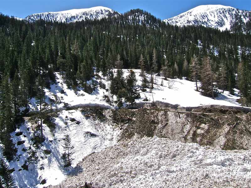 #13 GELAS : La vacherie de Devensé et la route qui avait été recouverte par l GELAS : La vacherie de Devensé et la route qui avait été recouverte par l'avalanche.