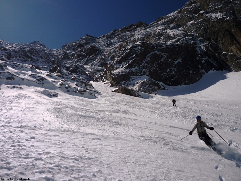 #8 Grande Aiguille de la Bérarde : Sortie du couloir. Grande Aiguille de la Bérarde : Sortie du couloir.