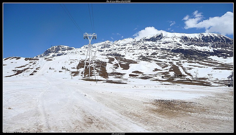 Front de neige : Vue depuis le front de neige 1850 de l'Alpe d'Huez! L'itinéraire de descente.
