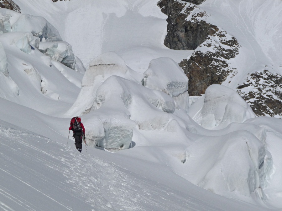 Glacier du Lautaret : La jonction passe bien !  Un petit air des Bossons