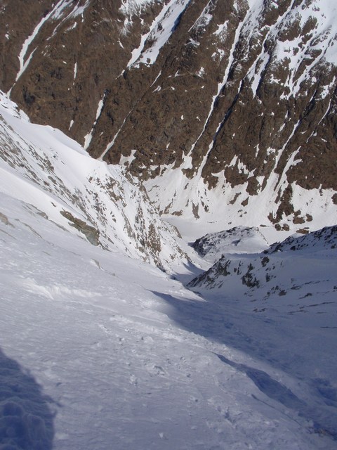 #7 départ de la descente : Juste avant le premier virage dans une bonne poudre départ de la descente : Juste avant le premier virage dans une bonne poudre